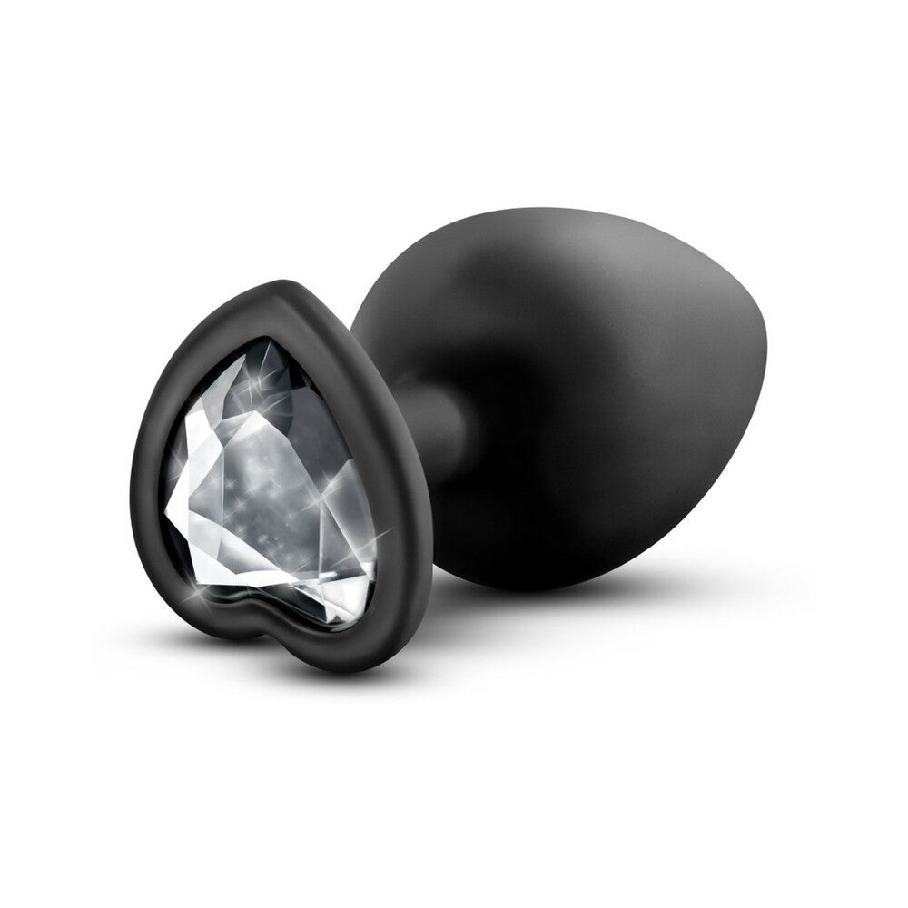 Blush Temptasia Bling Anal Plug with Heart-Shaped Gem Base Large Black - Fantasies Boutique