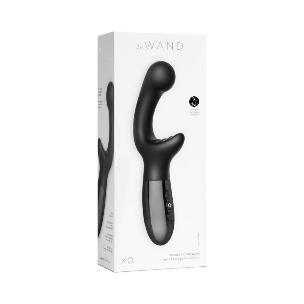 Le Wand XO Rechargeable Double-Motor Wave Silicone Dual Stimulation Vibrator Black - Fantasies Boutique
