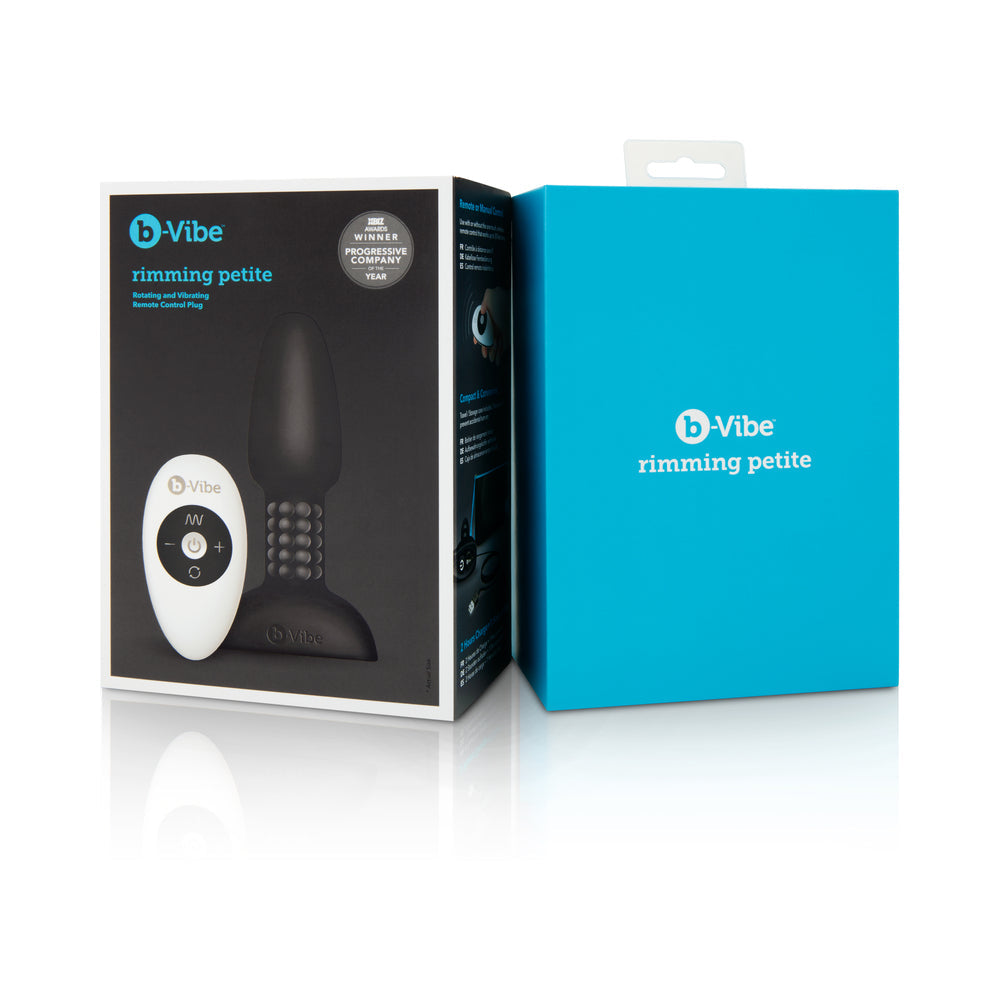 b-Vibe Rimming Petite Rotating and Vibrating Remote Control Plug Black - Fantasies Boutique