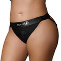 Ouch! Vibrating Strap-on Panty Harness with Open Back Black XL/2XL - Fantasies Boutique