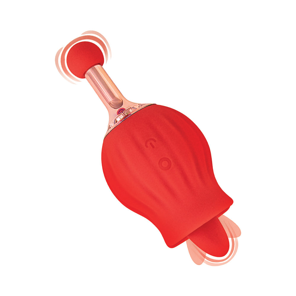 Clit-Tastic Rose Bud Dual Massager Red - Fantasies Boutique