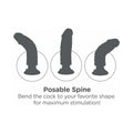 King Cock 7 in. Vibrating Cock Poseable Dildo With Suction Cup Beige - Fantasies Boutique