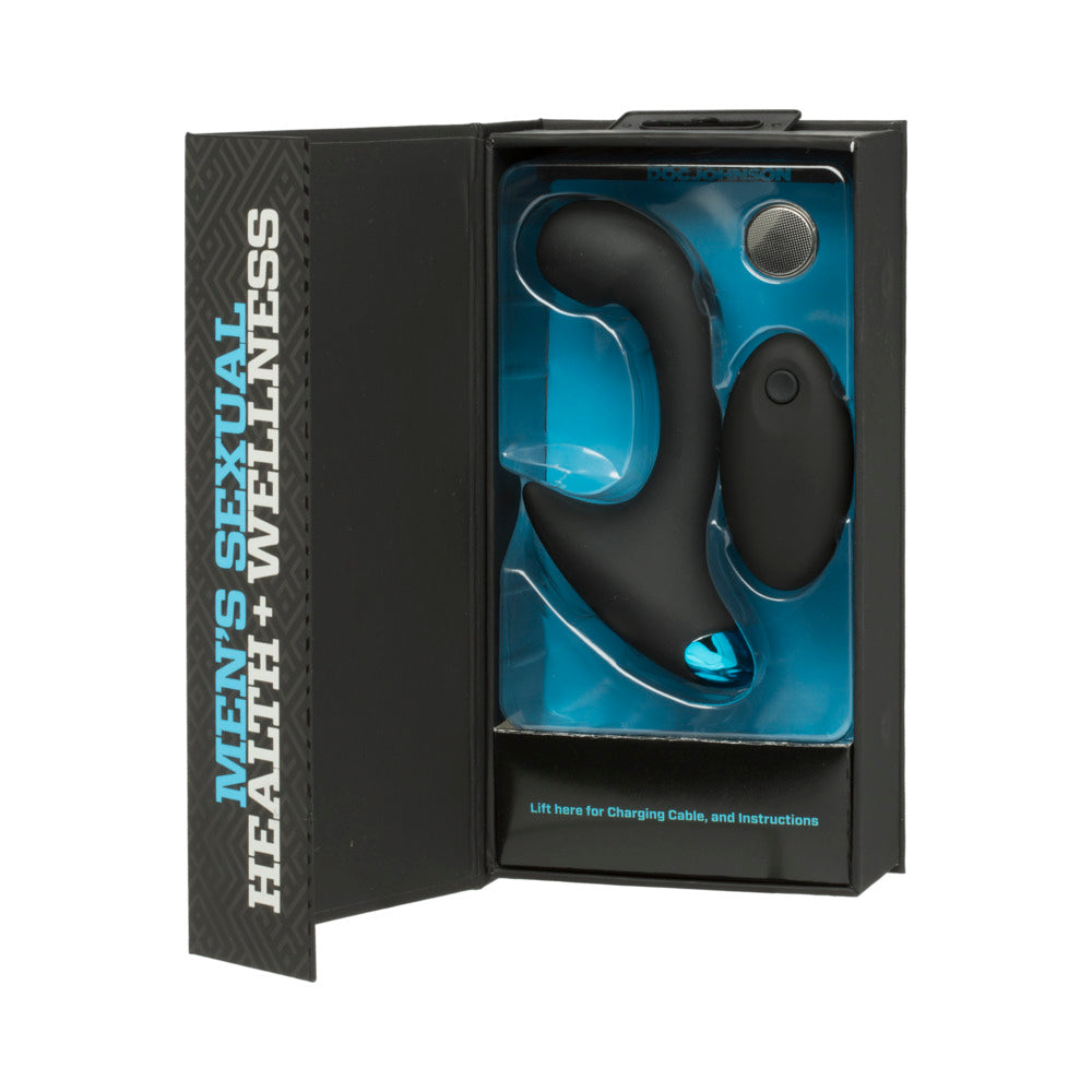 OptiMALE Vibrating P-Massager with Wireless Remote Black - Fantasies Boutique