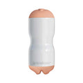 PDX Tight Grip Pussy & Mouth Dual Density Squeezable Masturbator Beige/White - Fantasies Boutique