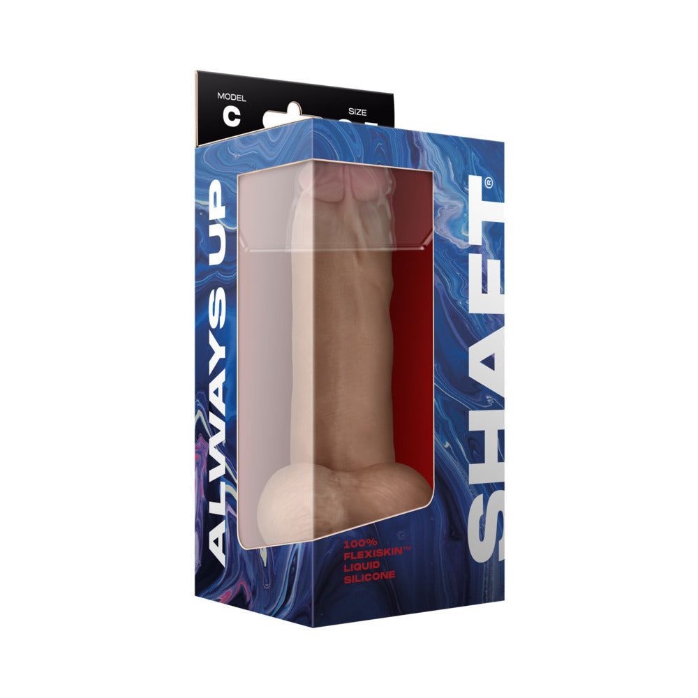 Shaft Model C: 8.5 in. Dual Density Silicone Dildo with Balls Pine - Fantasies Boutique