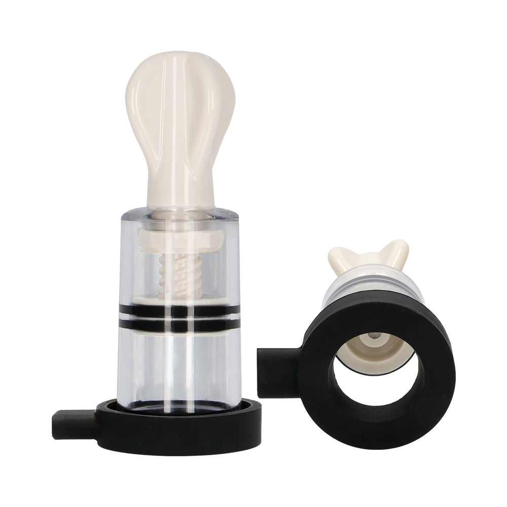 Shots ElectroShock Remote-Controlled E-Stimulation Nipple Suckers White - Fantasies Boutique