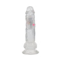 RealRock Wireless Rechargeable Remote Control LED Vibrating 8 in. Dildo with Balls Clear