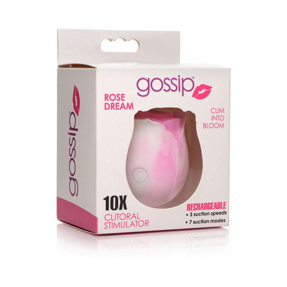 Curve Toys Gossip Cum Into Bloom Rechargeable Silicone Clitoral Stimulator Rose Dream Swirl - Fantasies Boutique