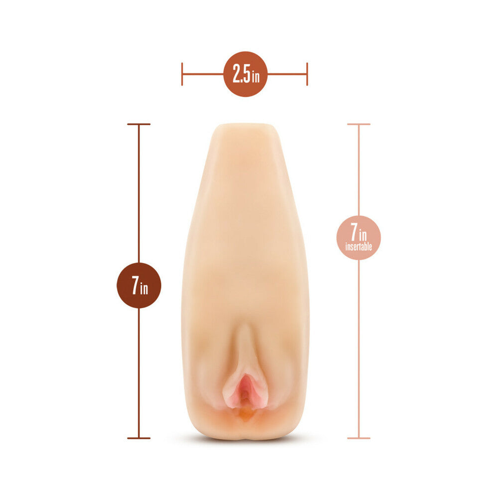 M Elite Soft + Wet Natasha Vagina Stroker with Bullet Vibrator Beige - Fantasies Boutique