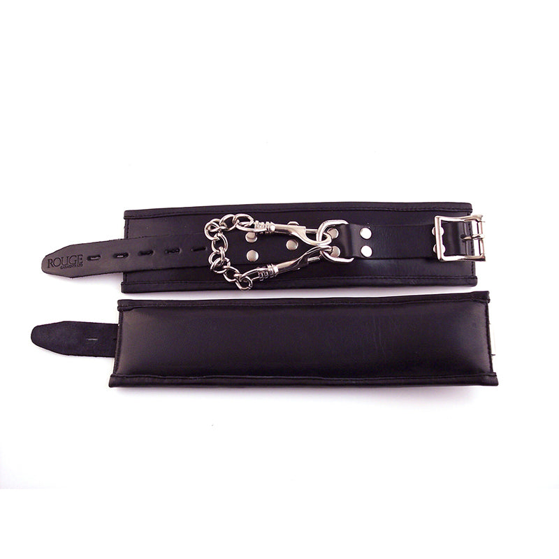 Rouge Wrist Cuffs, Padded Black - Fantasies Boutique
