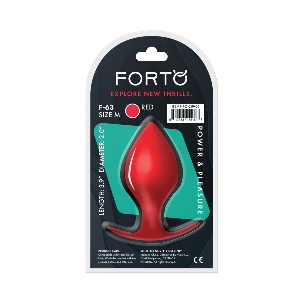 Forto F-63 Rattler Spade Silicone Anal Plug Medium Red