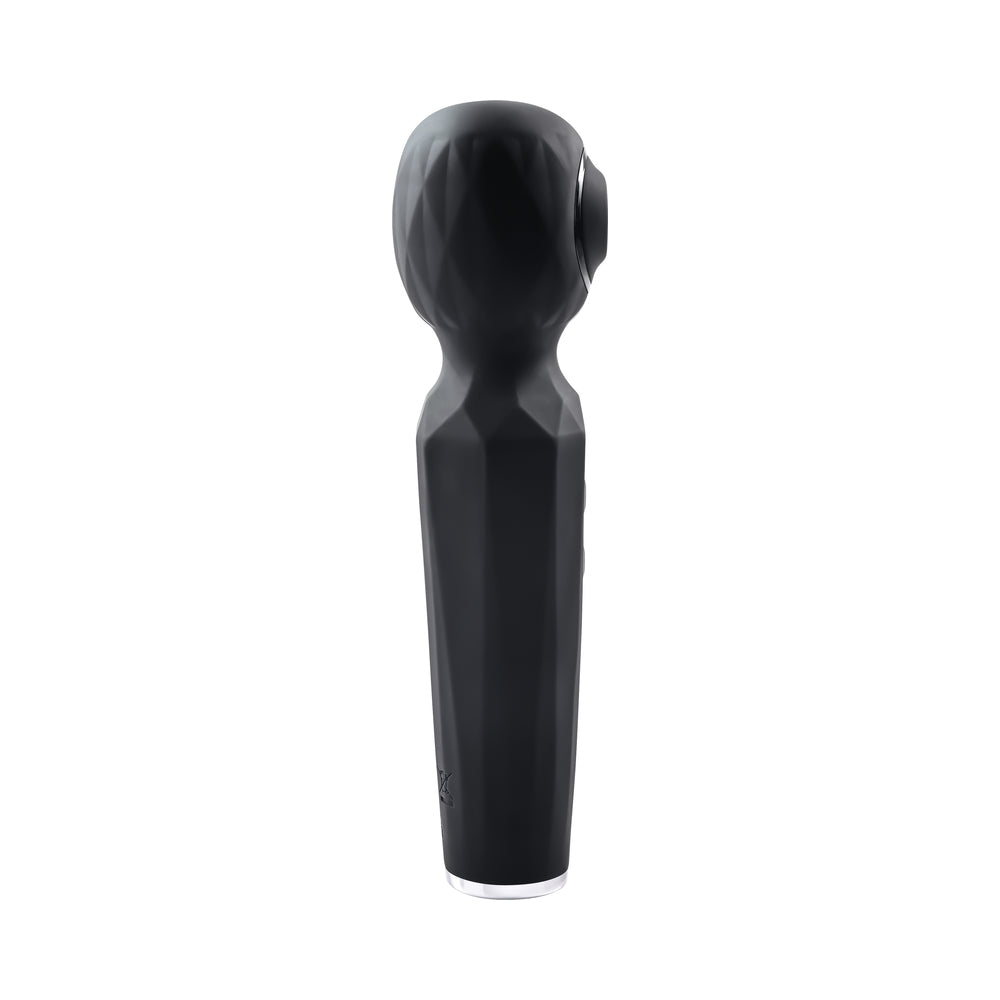 Evolved Rainbow Sucker Light-Up Rechargeable Dual-Function Silicone Suction Wand Vibrator Black - Fantasies Boutique