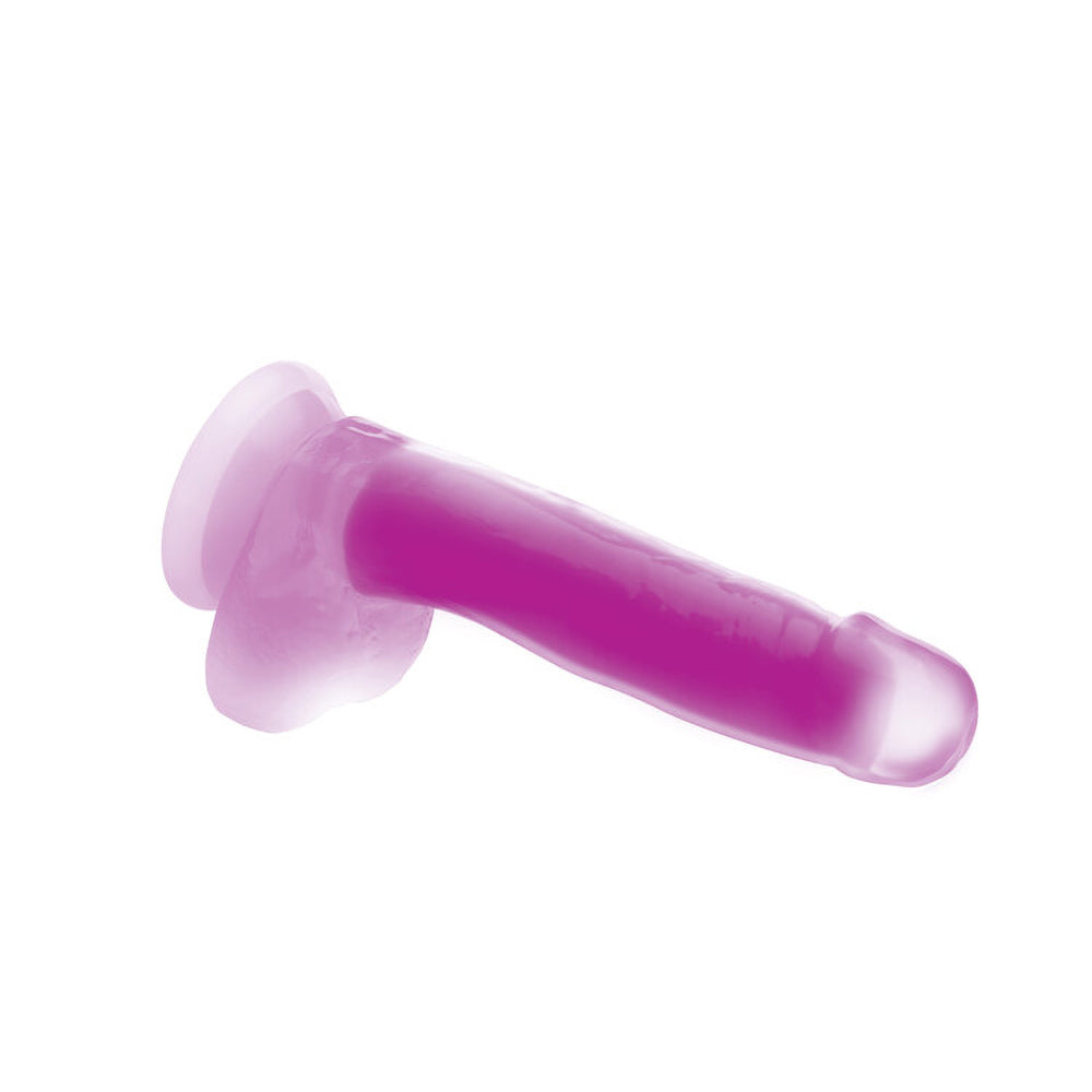 Lollicock Glow-in-the-Dark 7 in. Silicone Dildo with Balls Purple - Fantasies Boutique