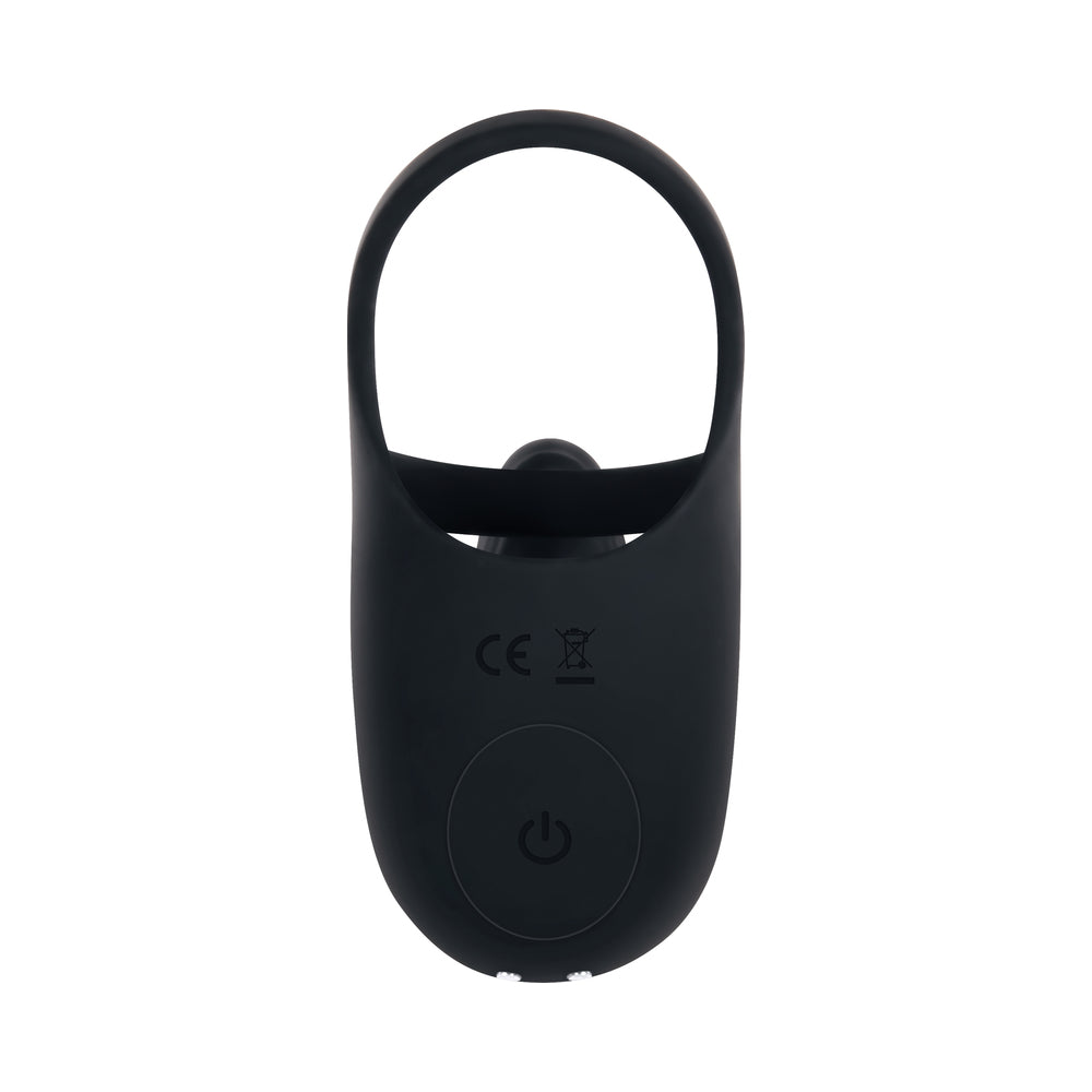 Zero Tolerance Vibrating Ball Cradle Rechargeable Remote-Controlled Silicone Cockring Black - Fantasies Boutique