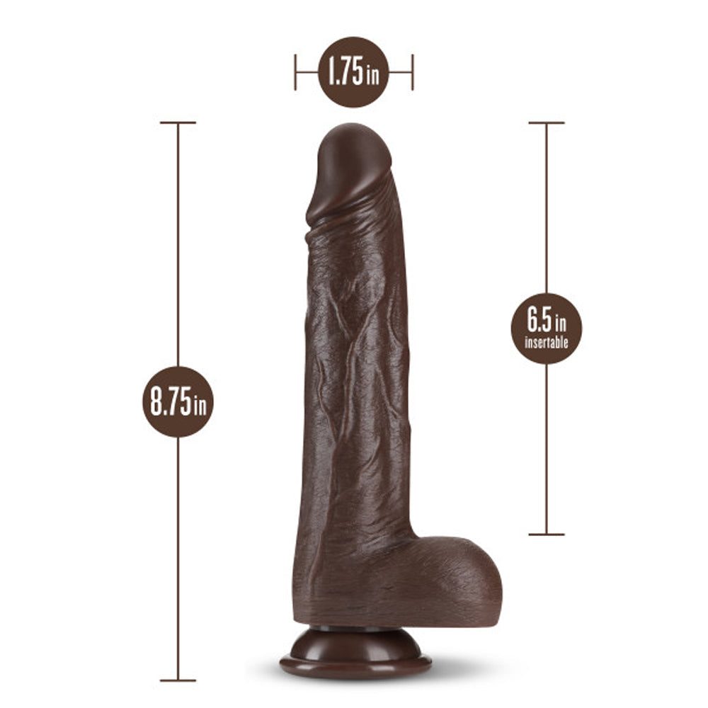 Dr. Skin Dr. Murphy 8 in. Thrusting Dildo with Balls Brown - Fantasies Boutique
