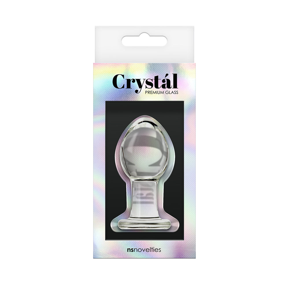 Crystal Glass Anal Plug Medium Clear - Fantasies Boutique