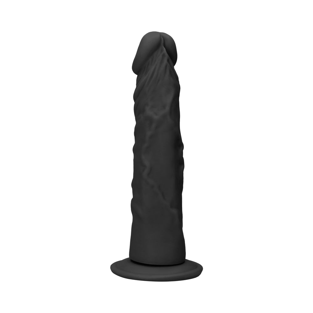 RealRock Realistic 7 in. Dildo With Suction Cup Black - Fantasies Boutique