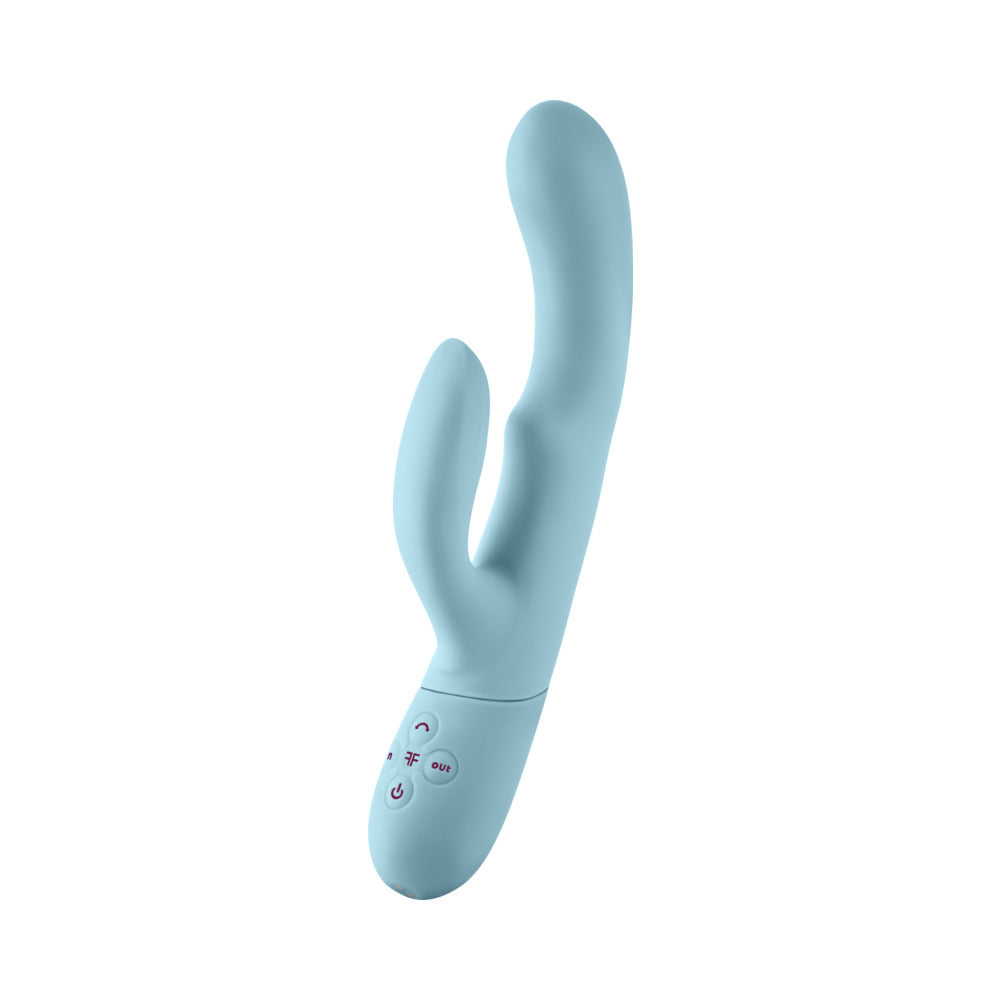 FemmeFunn Balai Rechargeable Silicone Swaying Motion Dual Stimulation Vibrator Light Blue - Fantasies Boutique