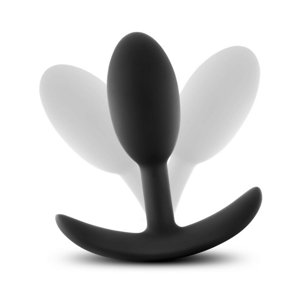 Blush Anal Adventures Platinum Silicone Weighted Vibra Slim Plug Small Black - Fantasies Boutique