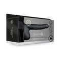 Ouch! Ribbed 8 in. Hollow Strap-On with Balls Black