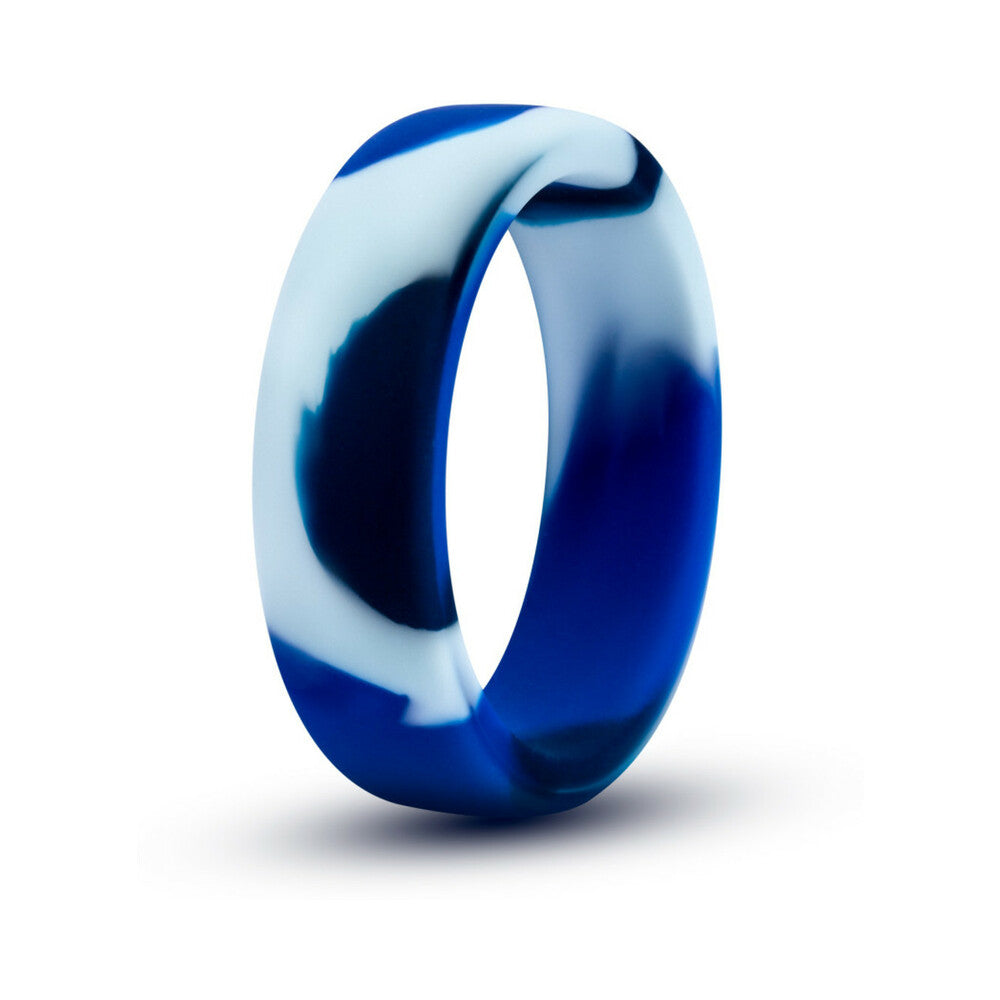Blush Performance Silicone Camo Cock Ring Blue Camouflage - Fantasies Boutique