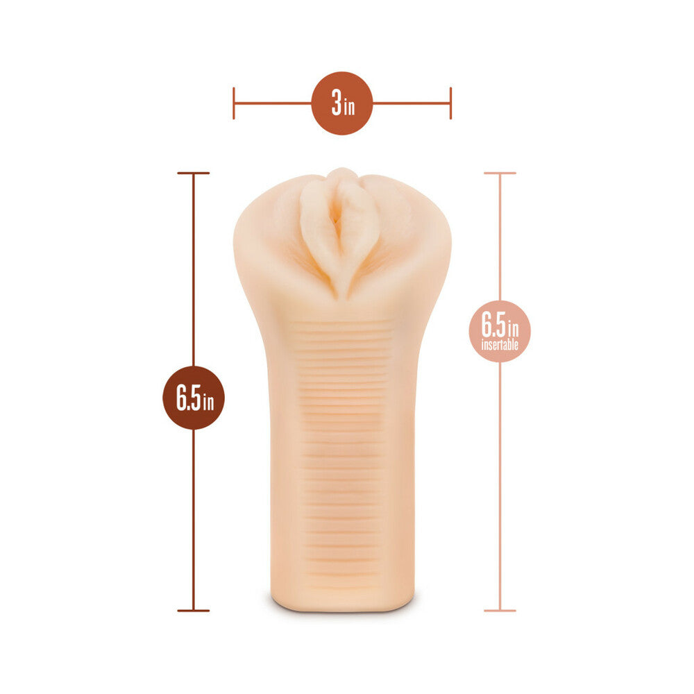 M Elite Soft + Wet Veronika Vagina Stroker with Bullet Vibrator Beige - Fantasies Boutique
