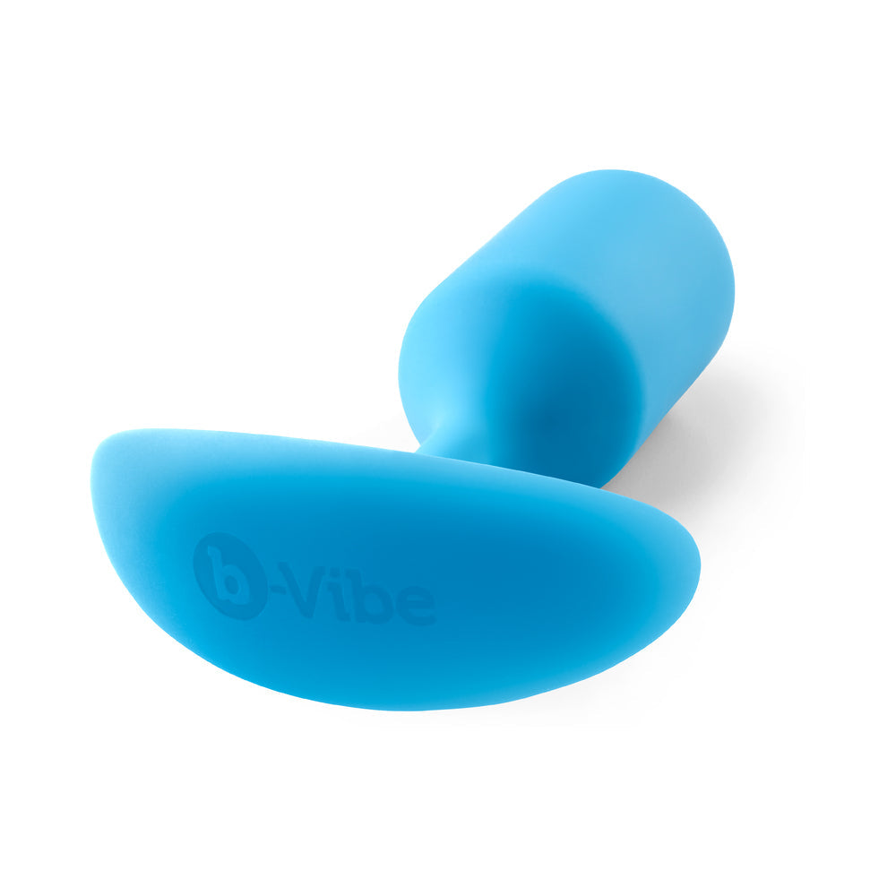 b-Vibe Snug Plug 3 Weighted Silicone Anal Plug Teal - Fantasies Boutique