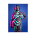 Fantasy Lingerie Glow Night Vision Glow-In-The-Dark Lace Strappy Teddy White Queen Size