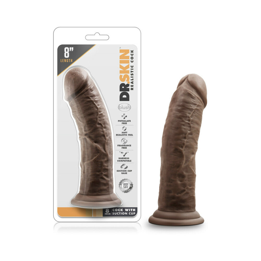 Dr. Skin Realistic 8 in. Dildo Brown - Fantasies Boutique