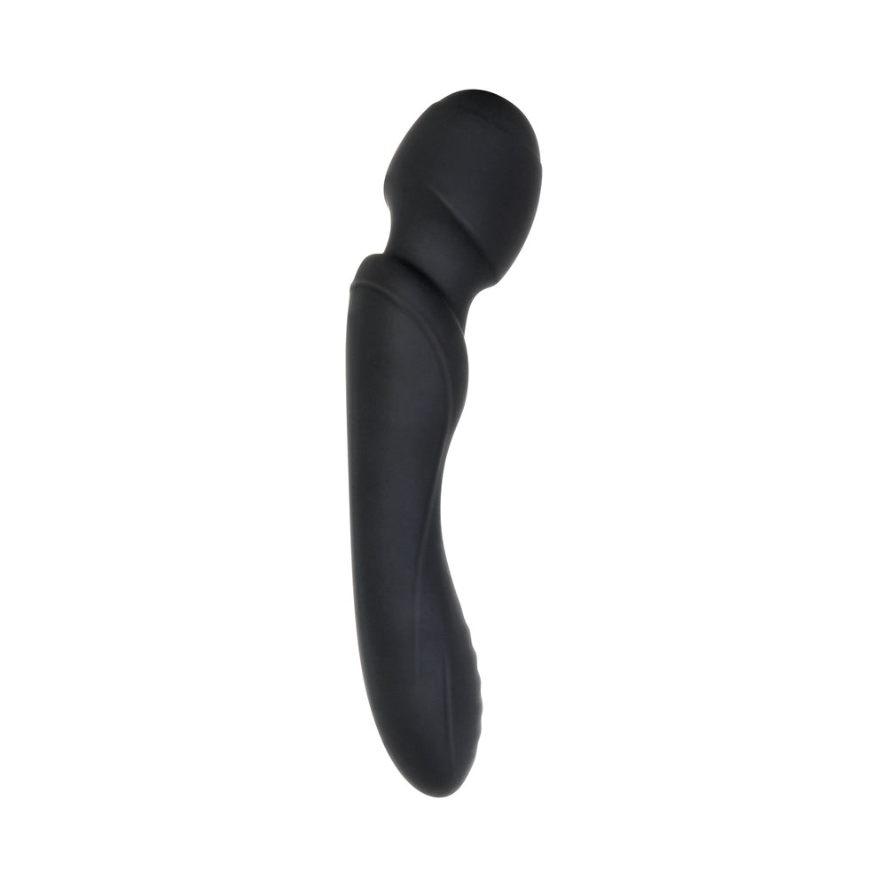 Evolved Wanderlust Rechargeable Dual-Ended Silicone Wand Vibrator Black - Fantasies Boutique