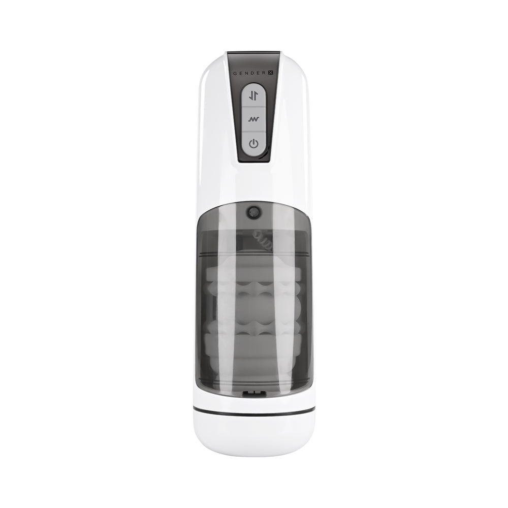Gender X Get Your Stroke On Rechargeable Stroker TPE White - Fantasies Boutique