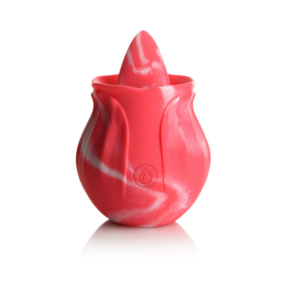 Curve Toys Gossip Cum Into Bloom Rechargeable Silicone Licking Rose Pink Twirl - Fantasies Boutique