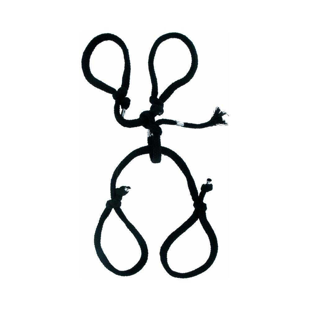 Fetish Fantasy Series Silk Rope Hogtie Black - Fantasies Boutique