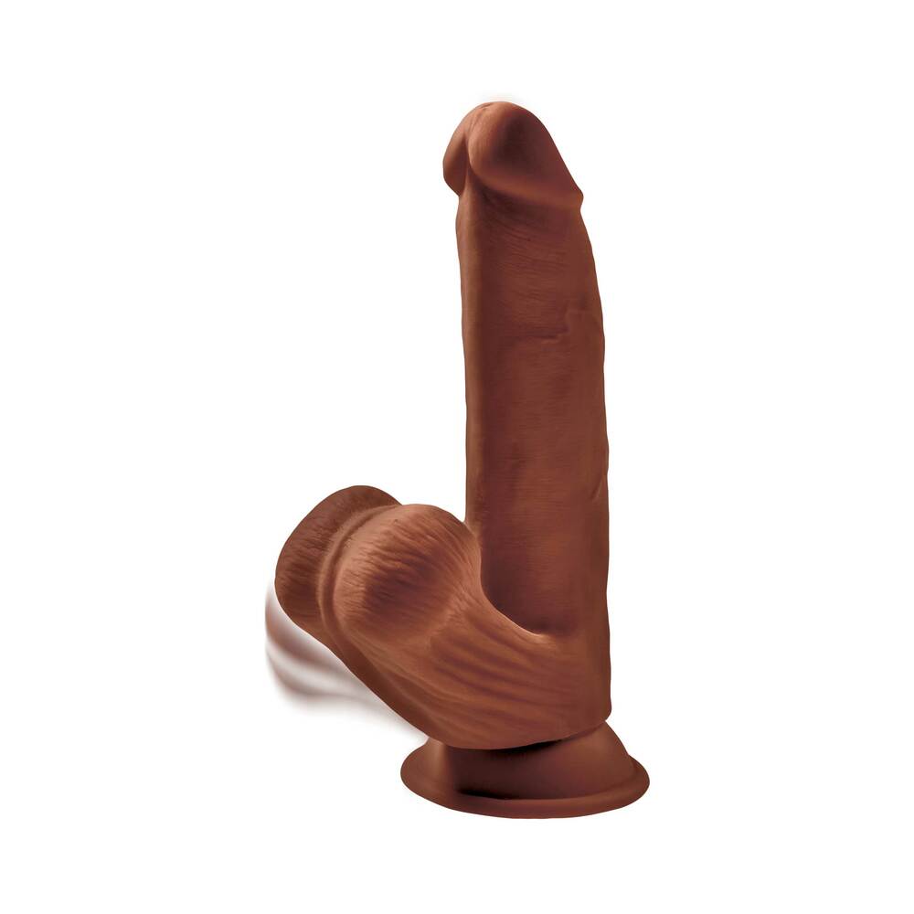 King Cock Plus 8 in. Triple Density Cock With Swinging Balls Dildo Brown - Fantasies Boutique