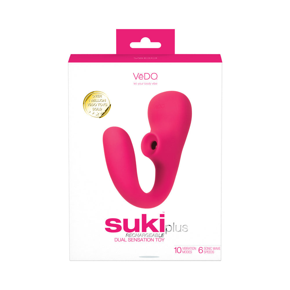 VeDO Suki Plus Rechargeable Dual Sonic Vibe Foxy Pink - Fantasies Boutique