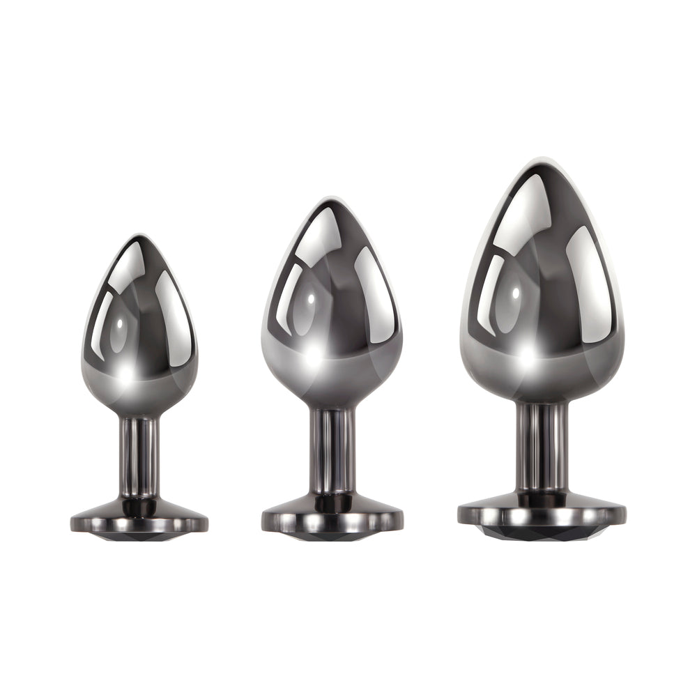 Evolved Black Gem Anal Plug 3-Piece Set - Fantasies Boutique