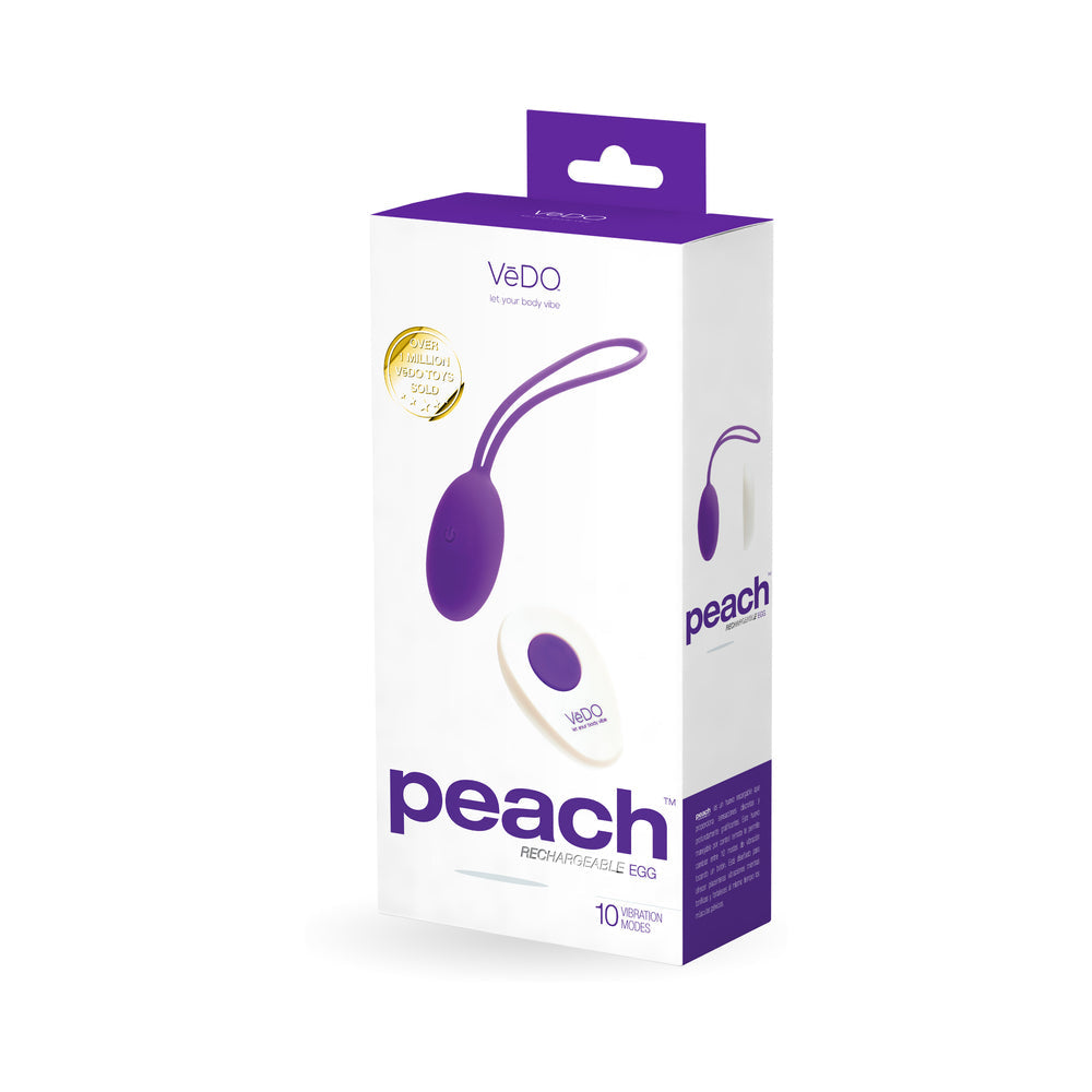 VeDO Peach Rechargeable Egg Vibe - Into You Indigo - Fantasies Boutique
