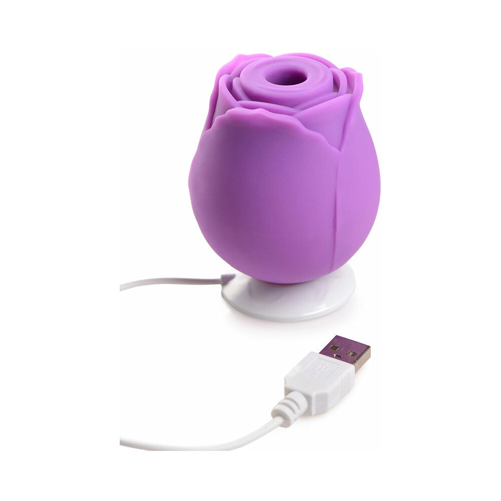 Curve Toys Gossip Cum Into Bloom Rechargeable Silicone Clitoral Stimulator Rose Flirt Violet - Fantasies Boutique