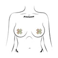 Pastease Petite Plus X Holographic Silver Cross Nipple Pasties