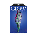 Fantasy Lingerie Glow Adrenaline Halter Teddy & Stockings in Rhinestone Fishnet Queen Size