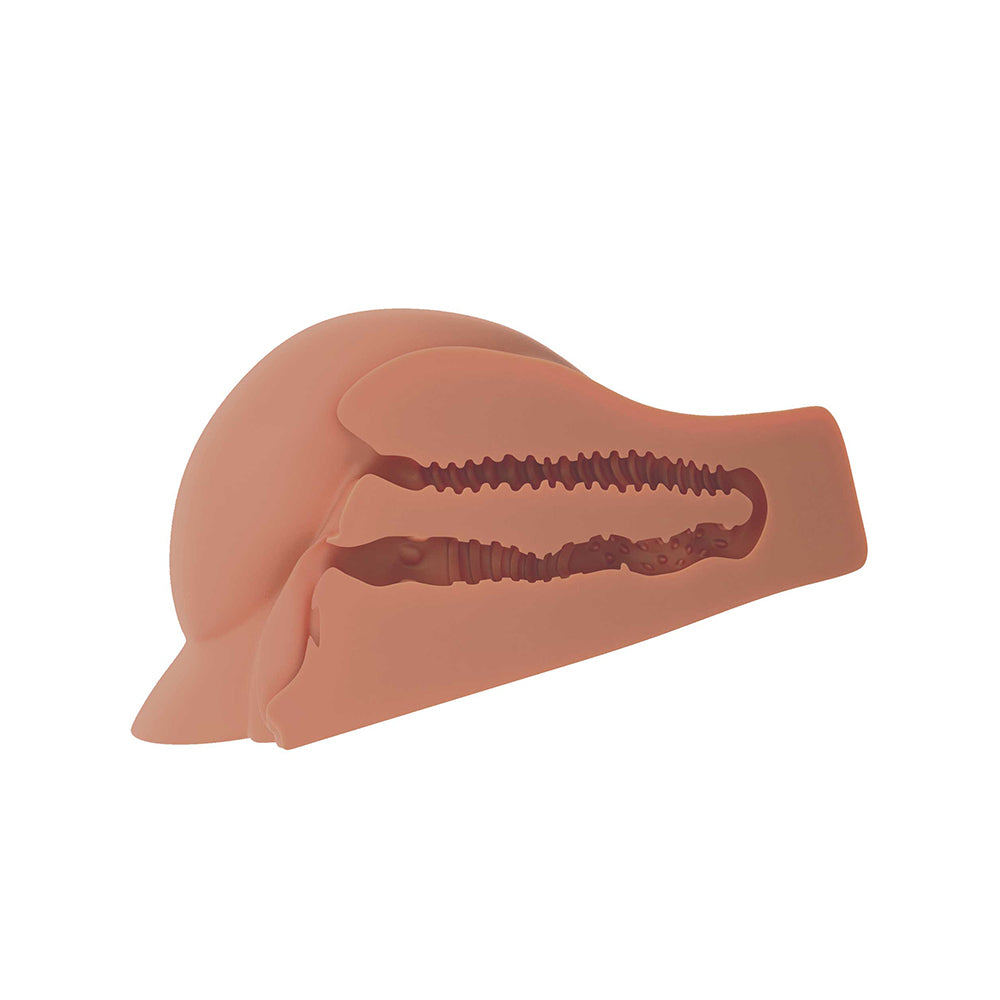 PDX Plus Perfect 10 Booty Dual Entry Masturbator Tan - Fantasies Boutique