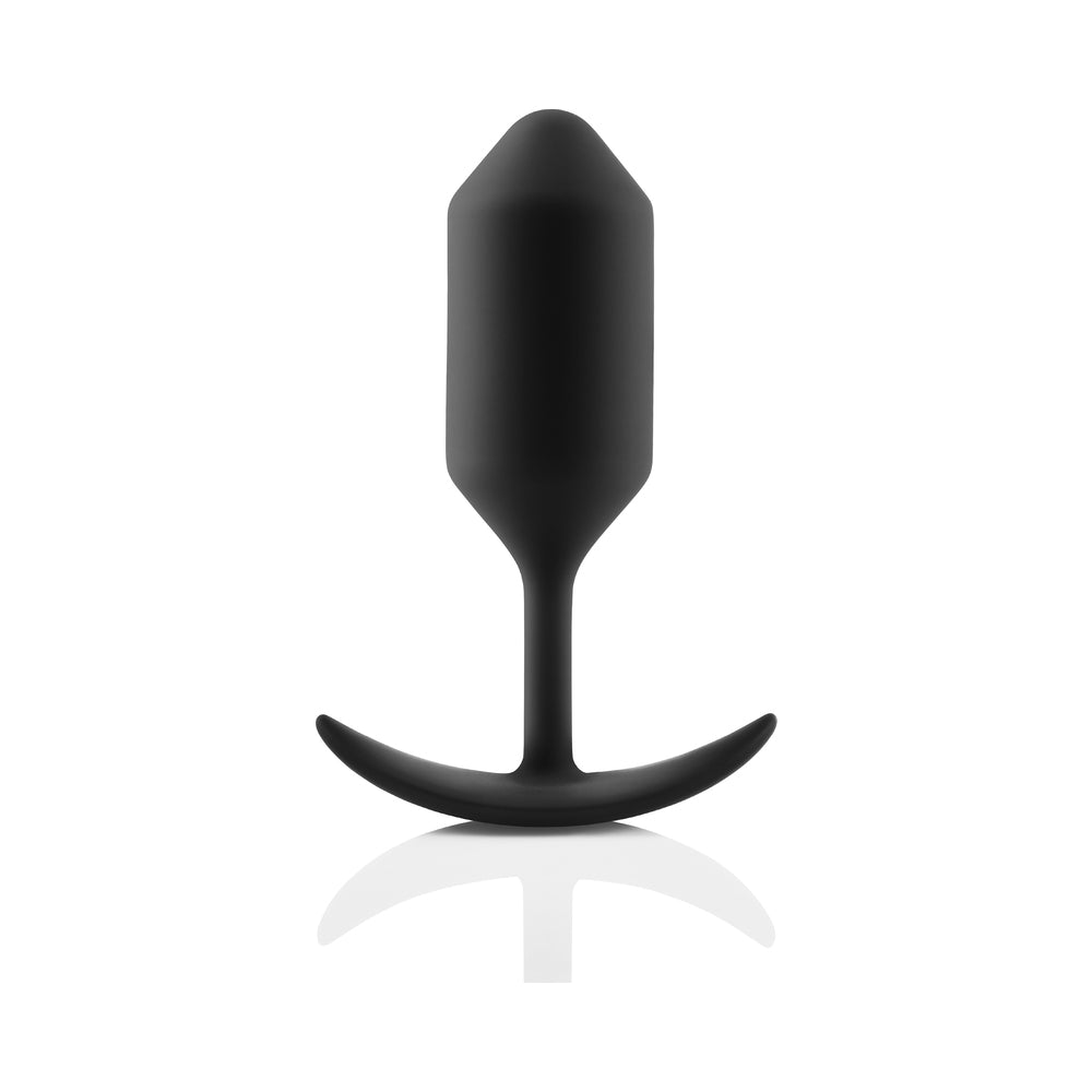 b-Vibe Snug Plug 3 Weighted Silicone Anal Plug Black - Fantasies Boutique