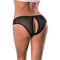 Magic Silk Soft Petals Crotchless Panty Black L/XL