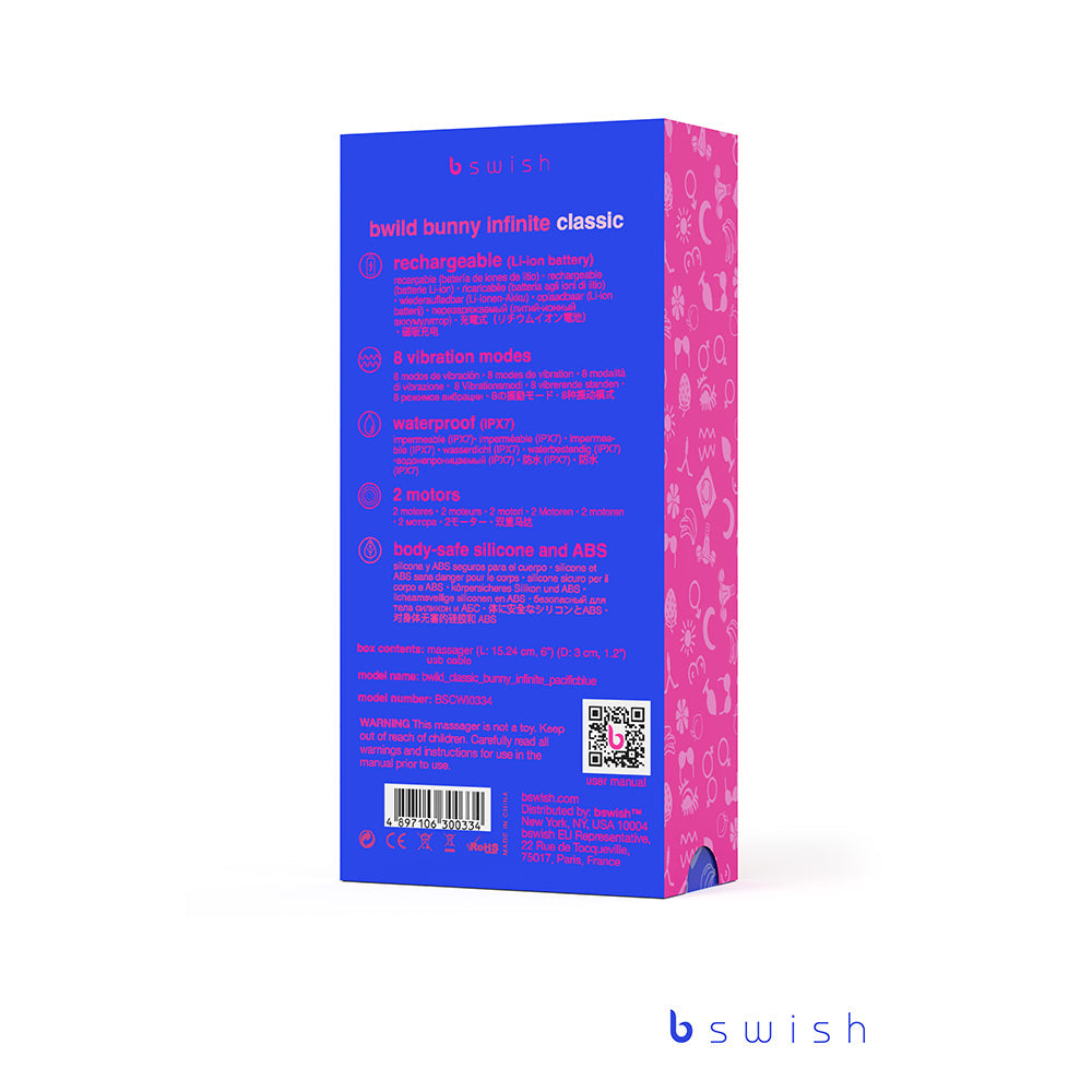 B Swish Bwild Bunny Infinite Classic Vibrator Pacific Blue - Fantasies Boutique