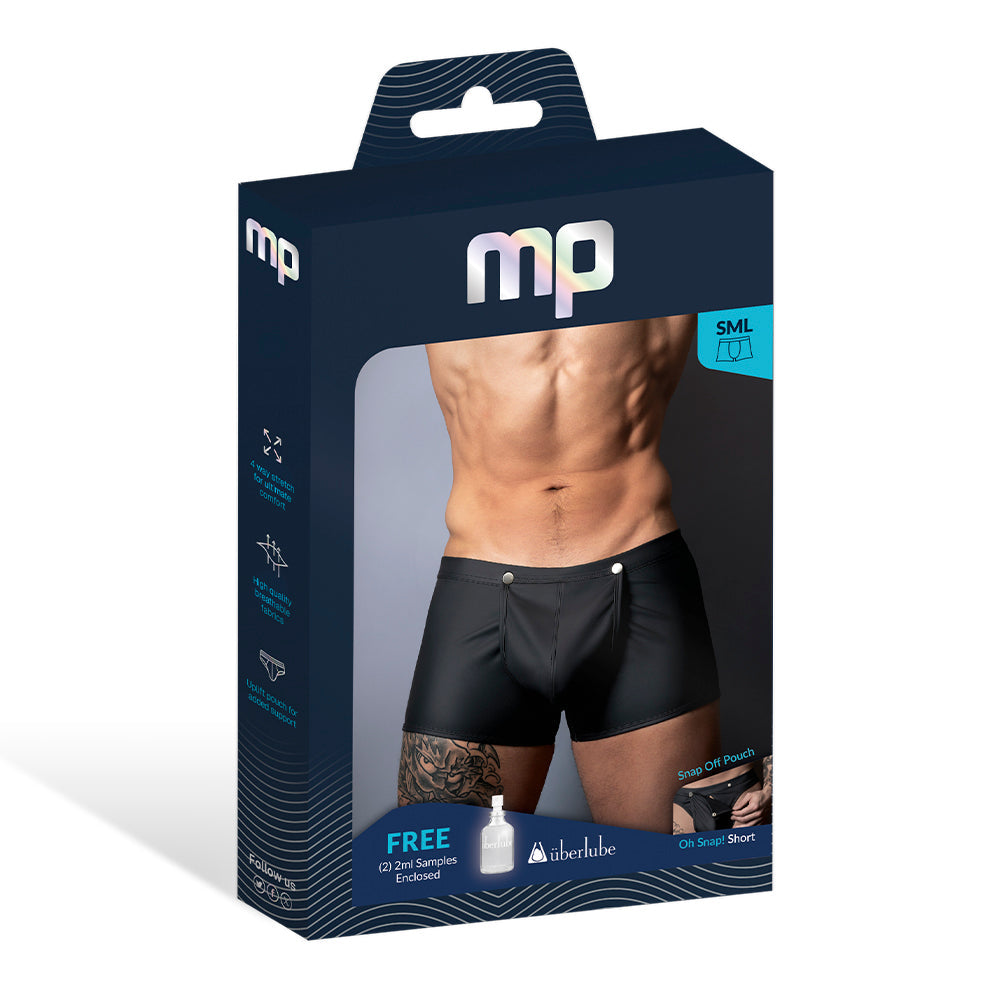 Male Power Oh Snap! Snap Off Short Black S