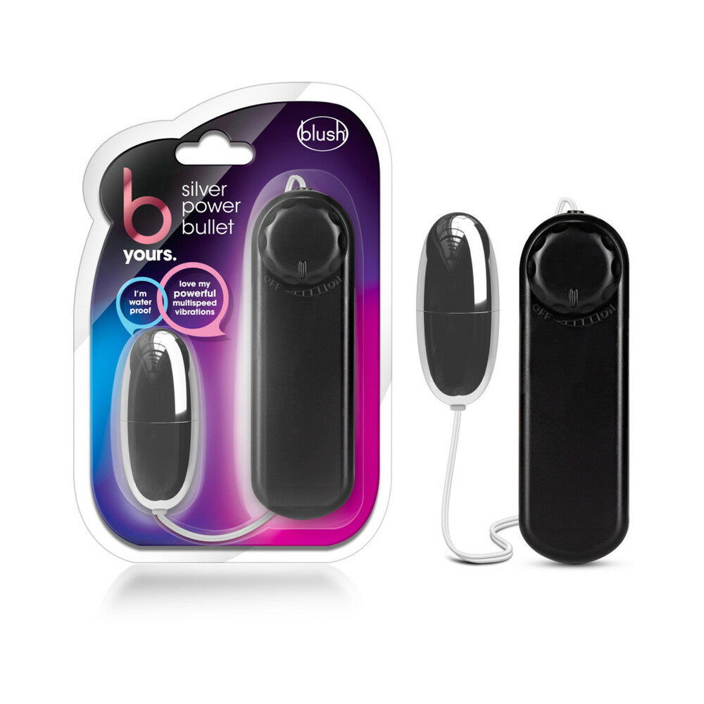 B Yours Silver Power Bullet Remote-Controlled Egg Vibrator Black - Fantasies Boutique