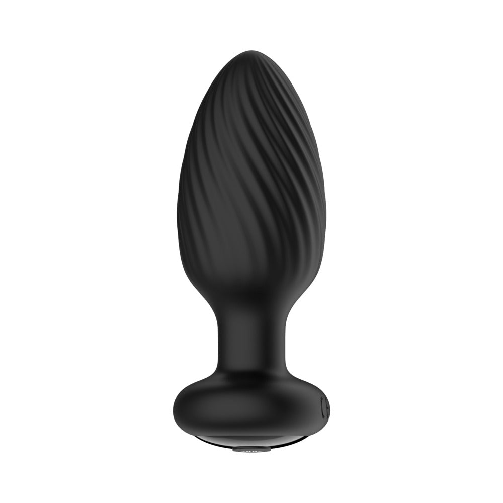 Nexus Tornado Medium Rotating and Vibrating Butt Plug with Remote Control Black - Fantasies Boutique