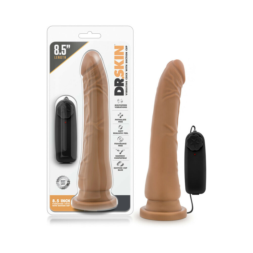 Dr. Skin Remote-Controlled Realistic 8.5 in. Vibrating Dildo Tan - Fantasies Boutique