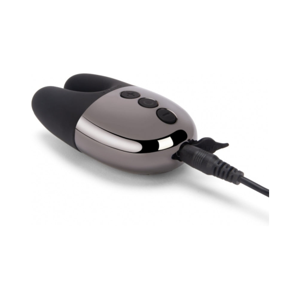 Le Wand Chrome Double Vibe Rechargeable Silicone Mini Vibrator Black - Fantasies Boutique