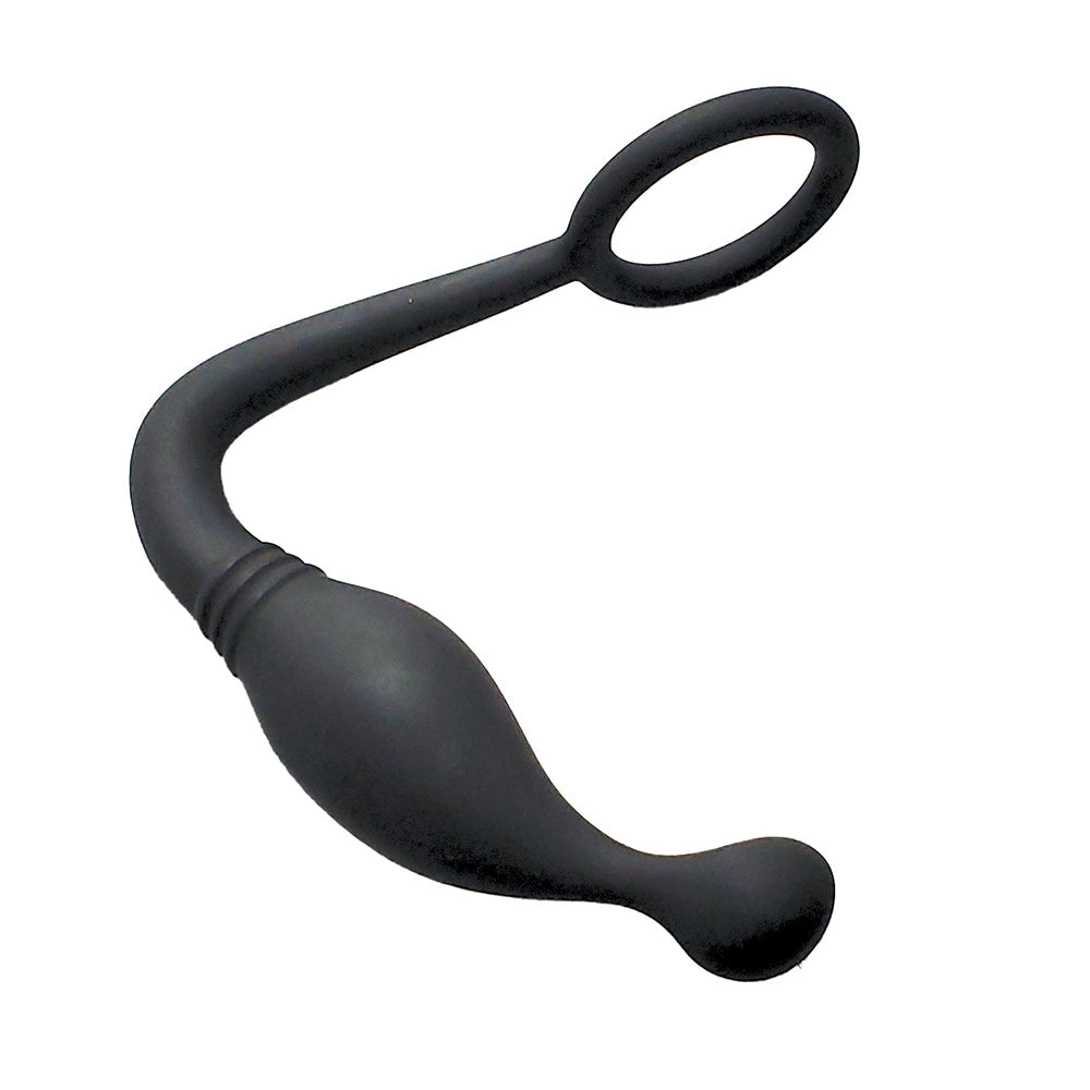 Nasstoys Butts Up P-Spot Pleasure Silicone Cock Ring & Anal Plug Black - Fantasies Boutique